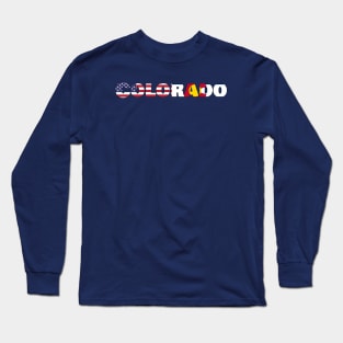 Colorado State Flag/American Flag Logo Long Sleeve T-Shirt